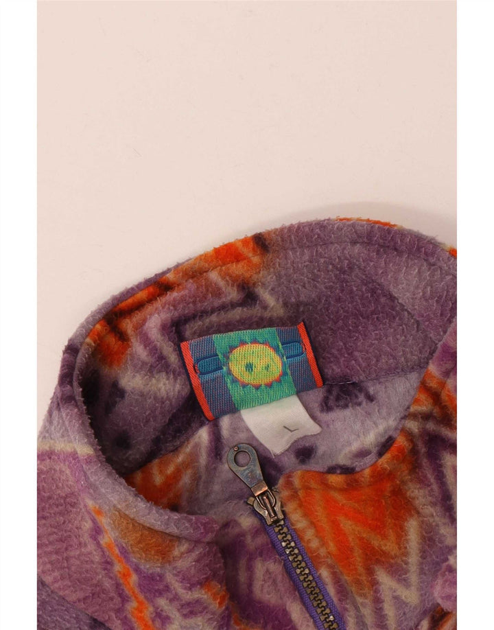 Santostefano Damen Übergroße Fleecejacke UK 16 Large Lila Geometrisch
