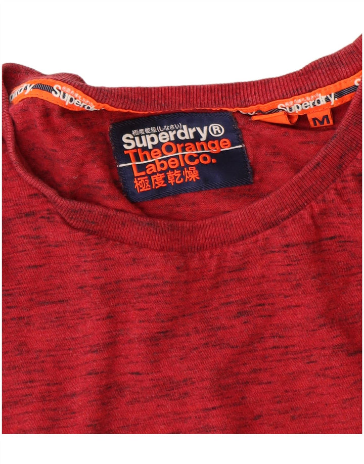 Superdry Herren T-Shirt-Oberteil aus mittelrot gefleckter Baumwolle