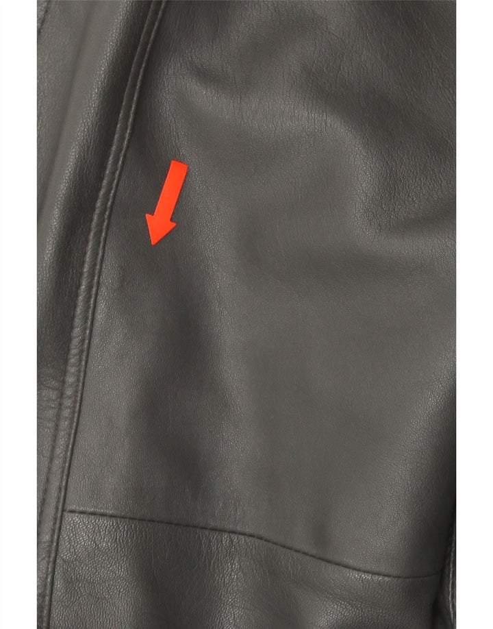 VINTAGE Mens Leather Jacket IT 52 XL Black Leather Classic Vintage Vintage and Second-Hand Vintage from Messina Hembry 