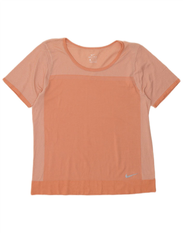 ADIDAS Damen Dri Fit T-Shirt Top UK 18 XL Orange Farbblock