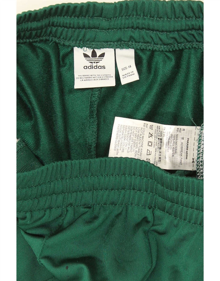 Adidas Damen-Trainingshose UK 14 Mittelgrünes Colourblock-Polyester