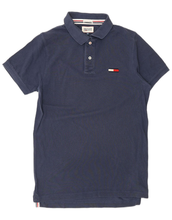 Tommy Hilfiger Herren-Poloshirt, mittelgroß, marineblau, Baumwolle