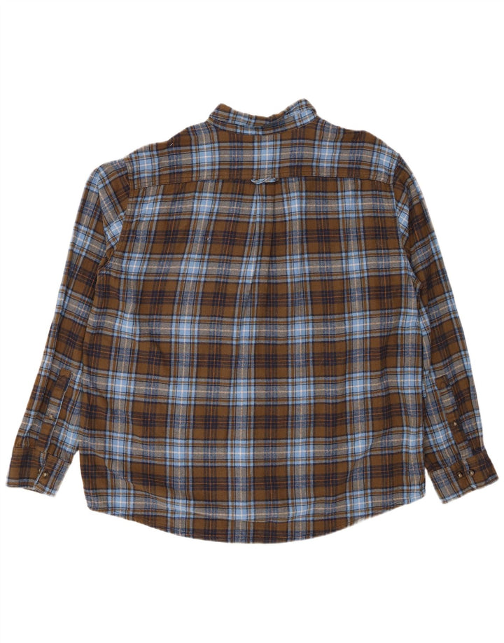 EDDIE BAUER Herren Flanellhemd 2XL Khaki Plaid Baumwolle