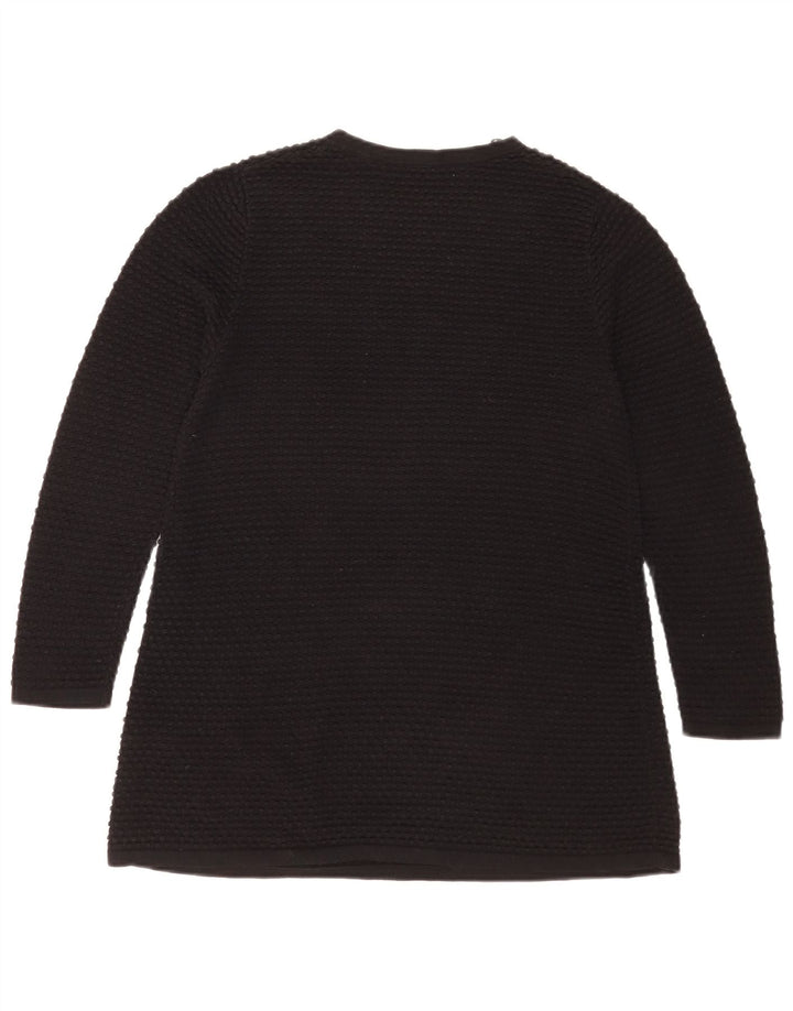 Cos Damen Top Langarm UK 10 Small Schwarz Baumwolle