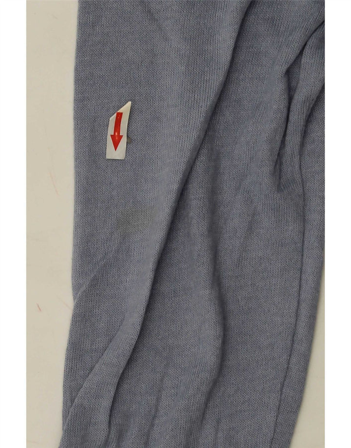 Zara Herren-Pullover mit Rundhalsausschnitt, mittelblaue Baumwolle