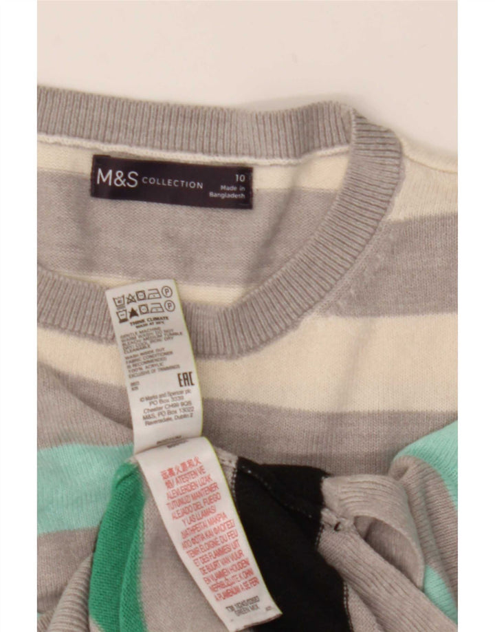 Marks & Spencer Damen-Pullover mit Rundhalsausschnitt, Gr. 10, Größe S, mehrfarbig