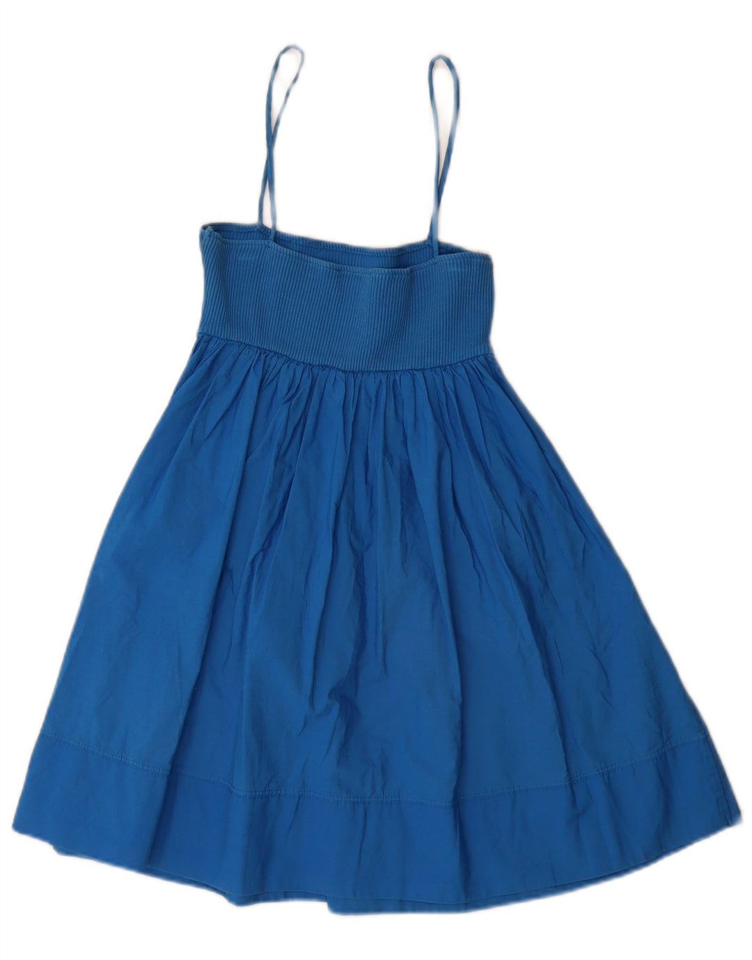 Zara Damen Sommerkleid UK 8 Small Blaue Baumwolle