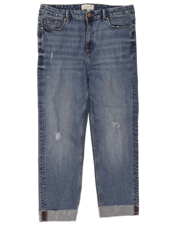 Marks & Spencer Damen Harper Straight Jeans UK 16 Large W32 L25 Blau