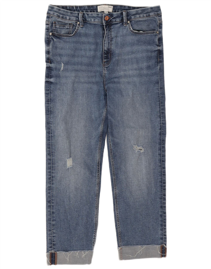 Marks & Spencer Damen Harper Straight Jeans UK 16 Large W32 L25 Blau