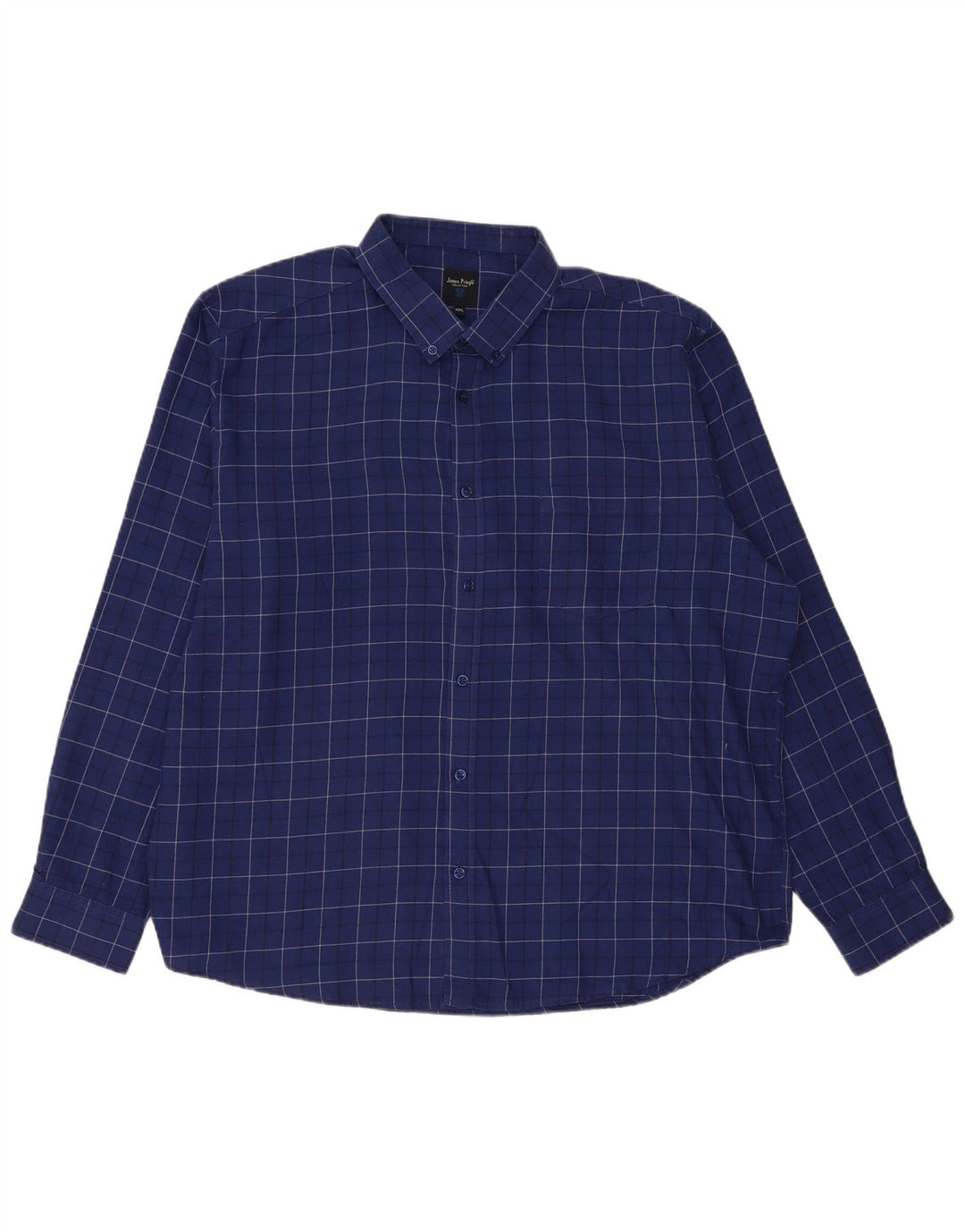 James Pringle Herren Flanellhemd 2XL Marineblau kariert Polyester