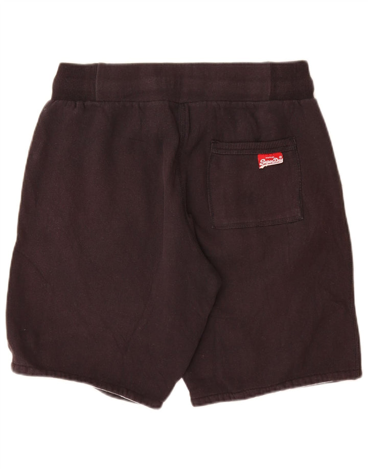 SUPERDRY Damen Graphic Sport Shorts UK 12 Mittelgraue Baumwolle