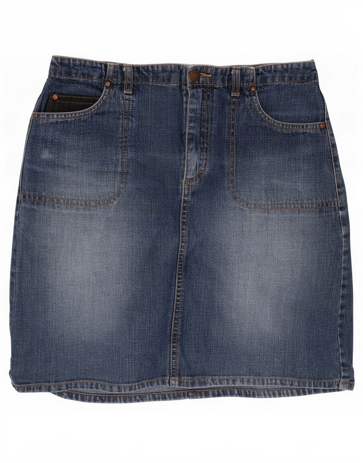 Esprit Damen Mini-Jeansrock EU 36 Small W26 Blaue Baumwolle