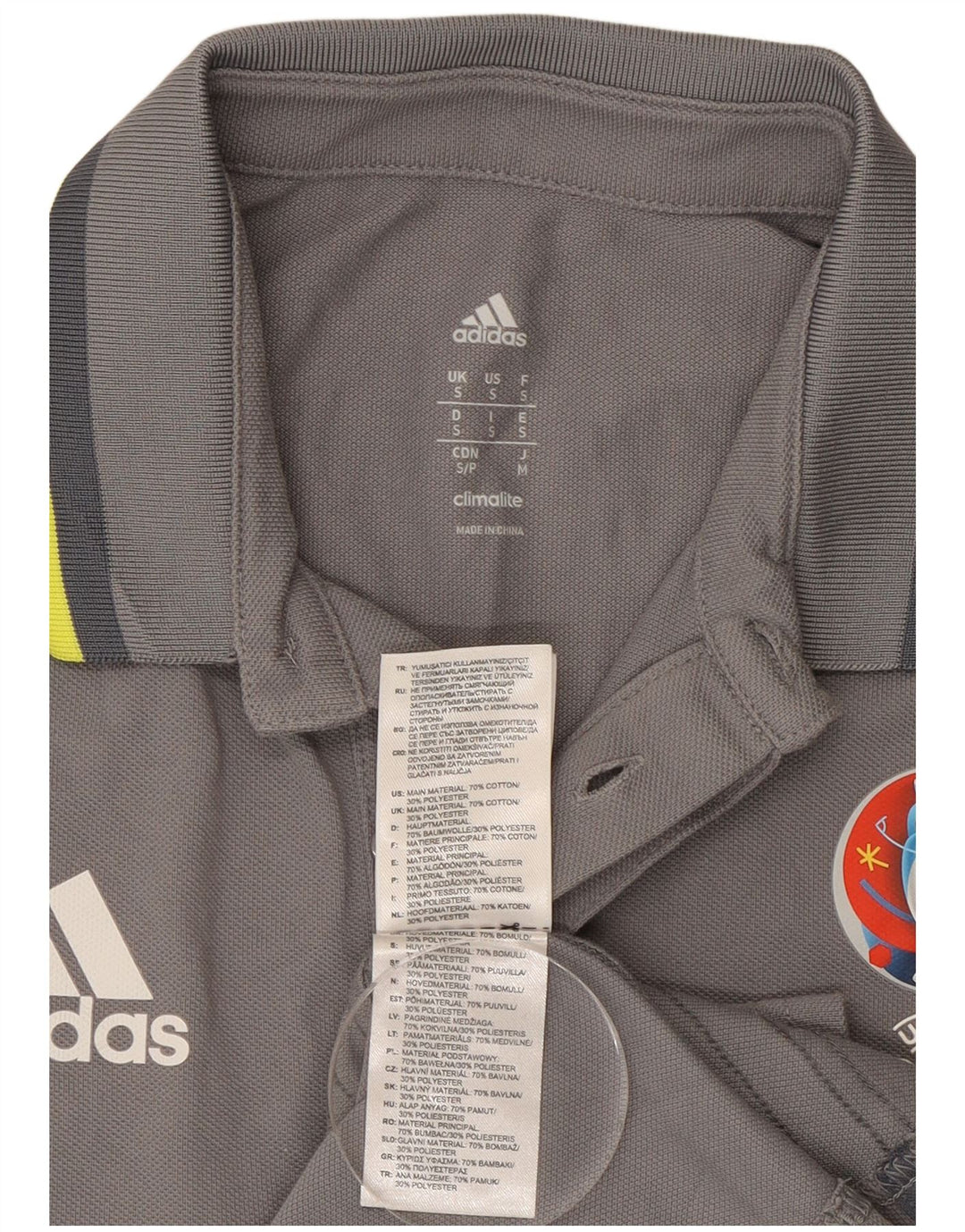 Adidas Herren Climalite Graphic Poloshirt Kleine graue Baumwolle