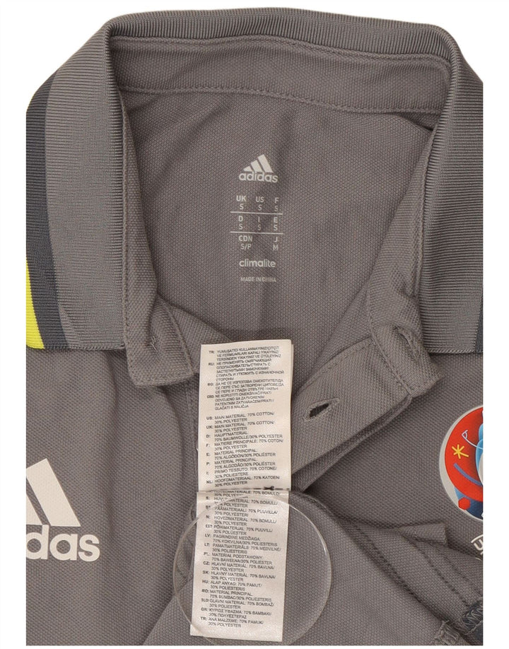 Adidas Herren Climalite Graphic Poloshirt Kleine graue Baumwolle