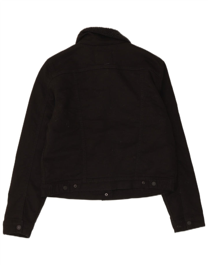 Levi's Damen-Denim-Sherpa-Jacke, UK 16, große schwarze Baumwolle