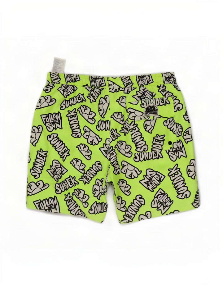Sundek Herren-Badeshorts mit Grafik, mittelgrün, Polyester