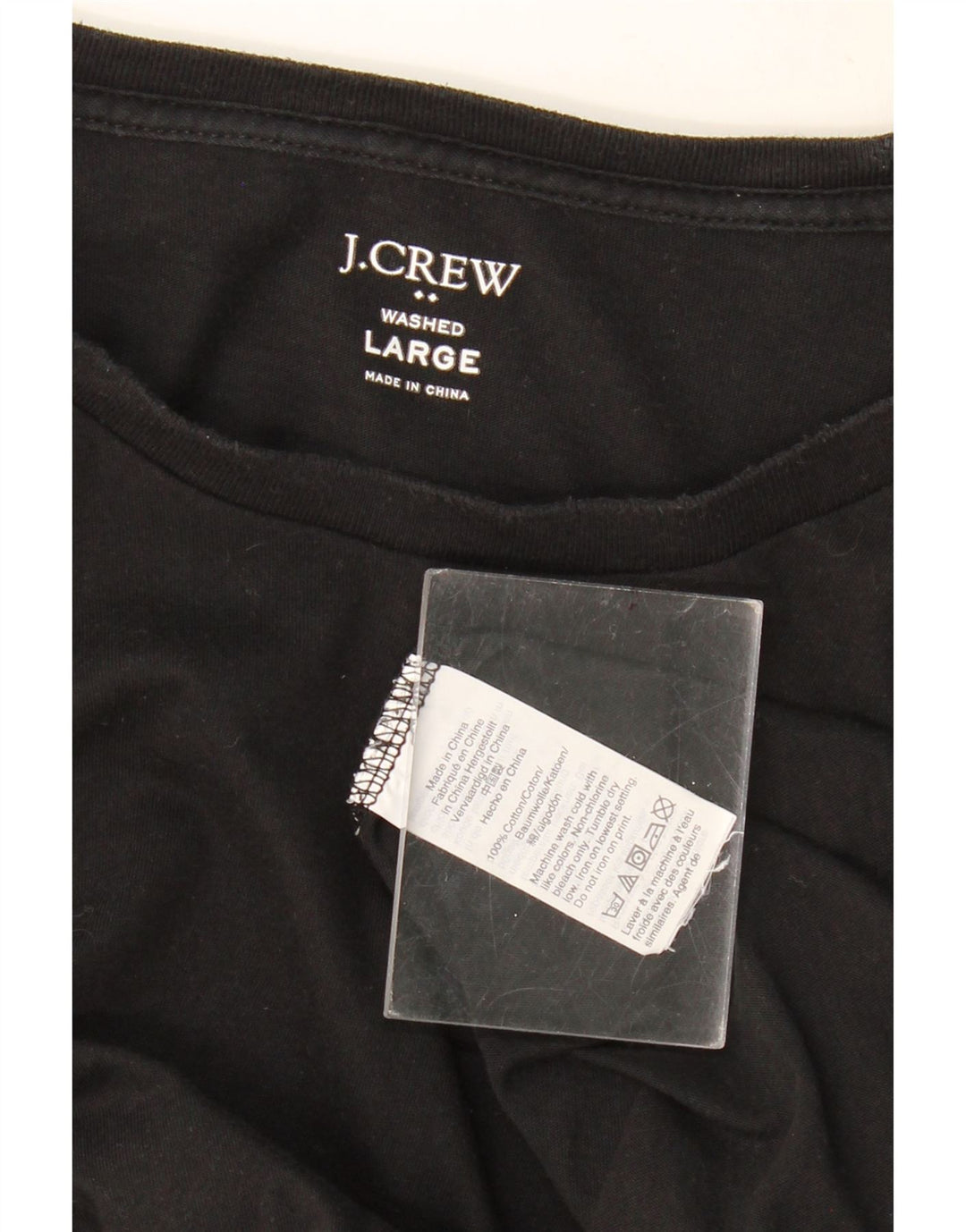 J. CREW Damen Top Langarm UK 16 Large Schwarz Baumwolle