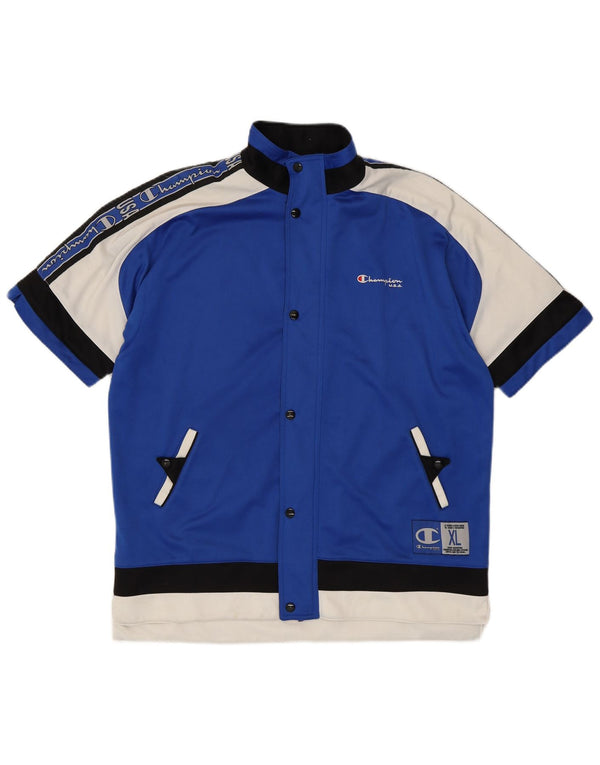 Champion Jungen-Trainingsanzugoberteil mit Grafik, 13–14 Jahre, XL, Blau, Farbblock