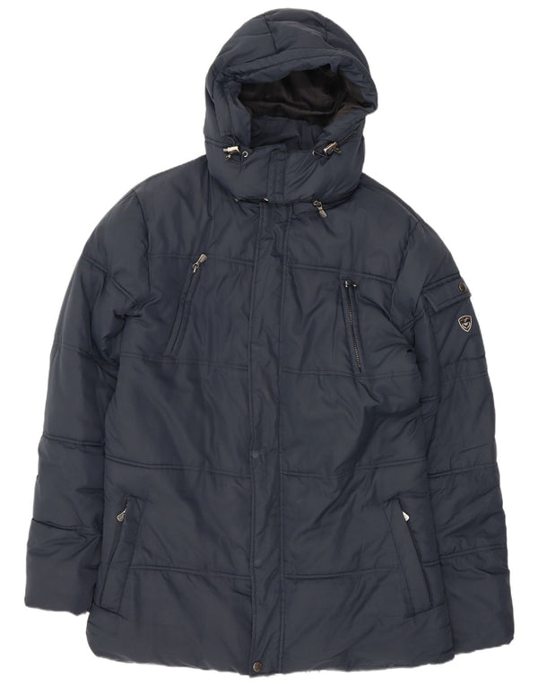 Lotto gepolsterte Herrenjacke mit Kapuze, UK 44 2XL, Marineblau, Polyester