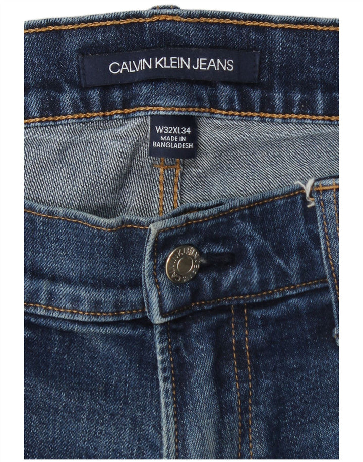Calvin Klein Herren Slim Jeans W32 L34 Blaue Baumwolle