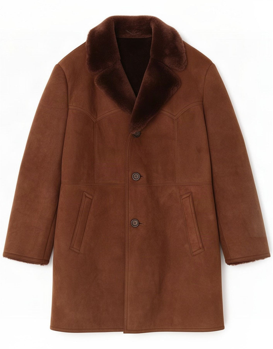 Vintage Herren-Lammfellmantel IT 54 2XL Braun