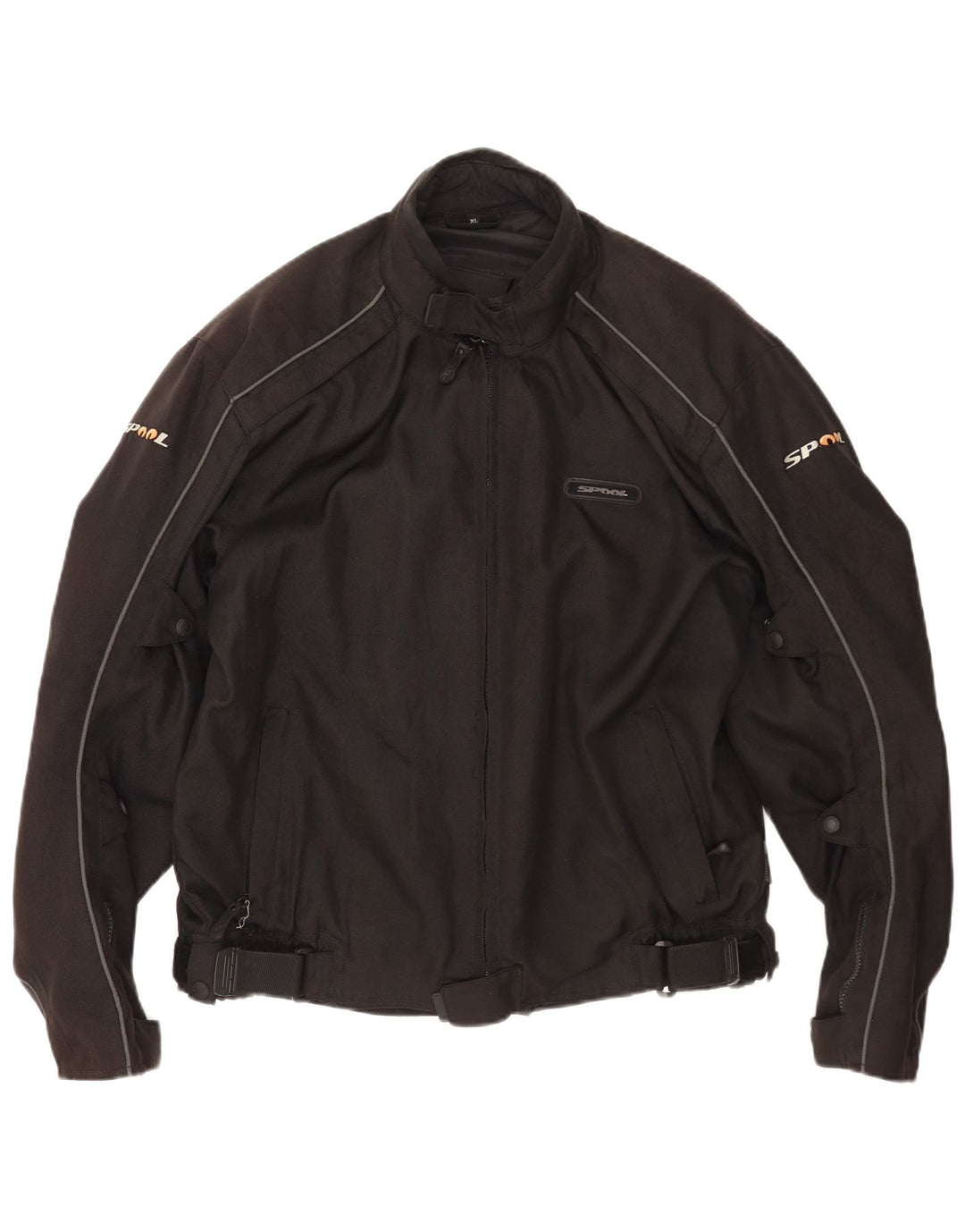 Spool Herren Racer Jacke UK 42 XL Schwarz Polyester