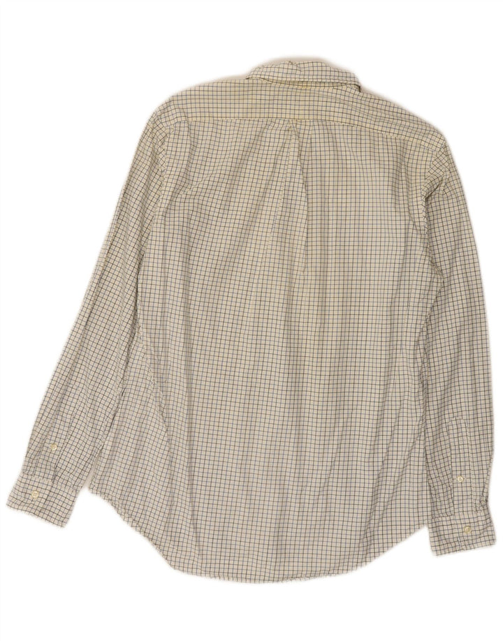 RALPH LAUREN Mens Custom Fit Shirt Size 15 1/2 39 Medium Off White Check