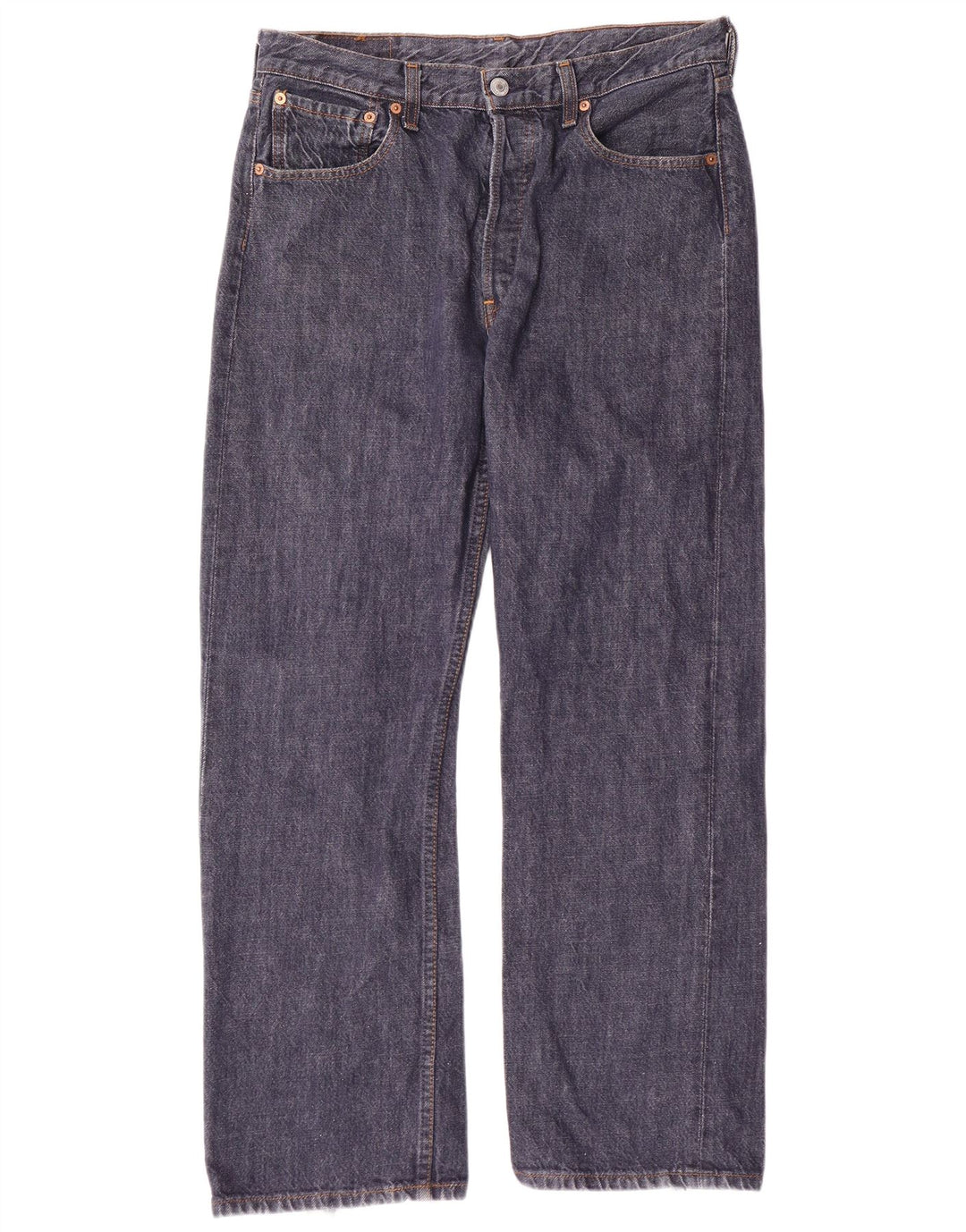 LEVI'S Herren 501 Straight Jeans W34 L30 Marineblaue Baumwolle