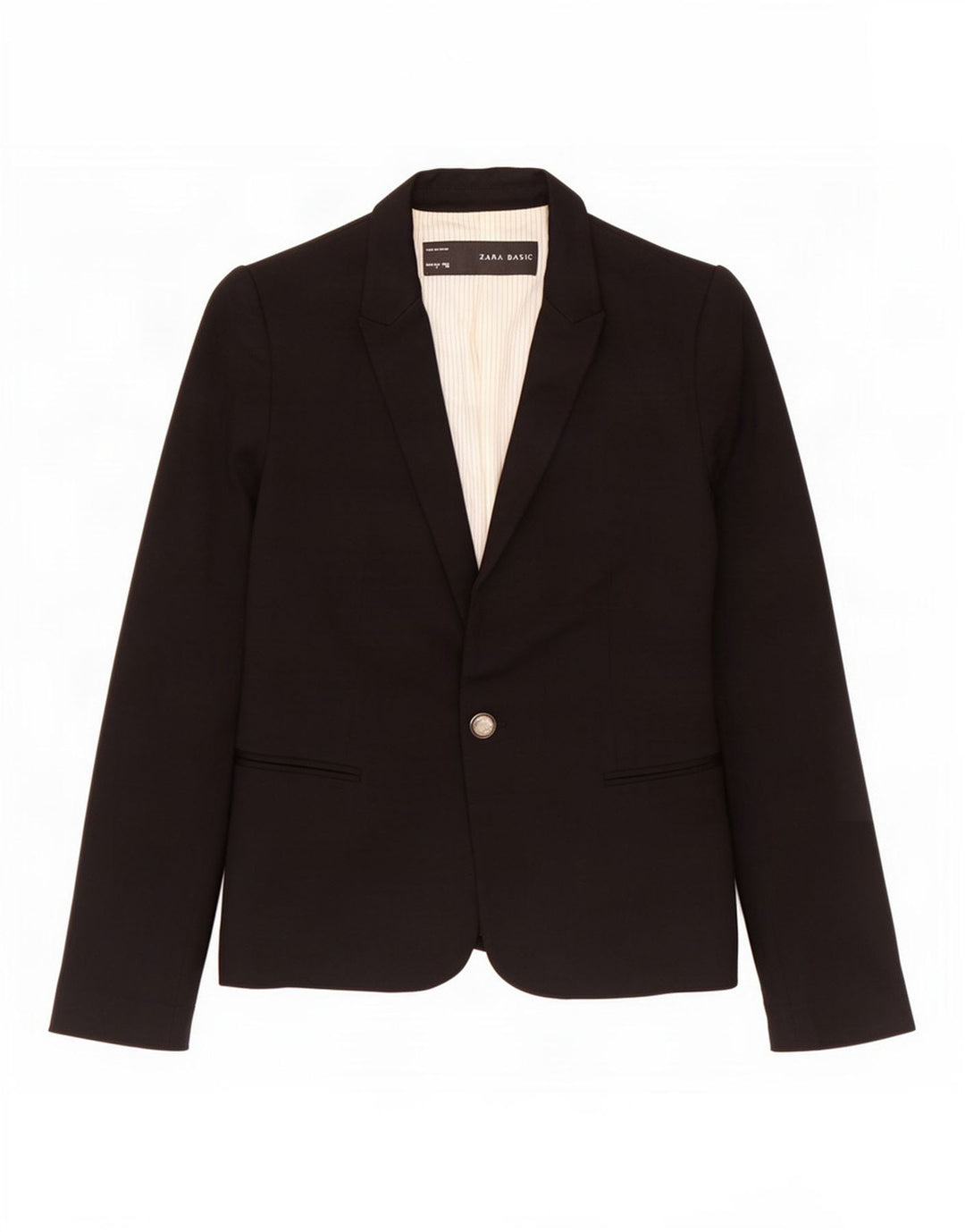 Zara Damen 1-Knopf-Blazerjacke UK 10 Small Schwarze Viskose