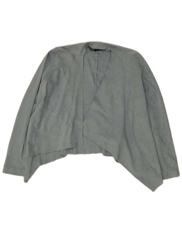 Zara Damen Asymmetrisches Cardigan-Oberteil UK 6 XS Blaues Polyester