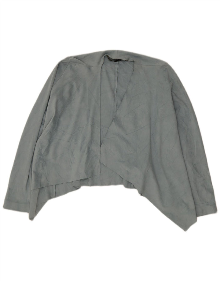 Zara Damen Asymmetrisches Cardigan-Oberteil UK 6 XS Blaues Polyester