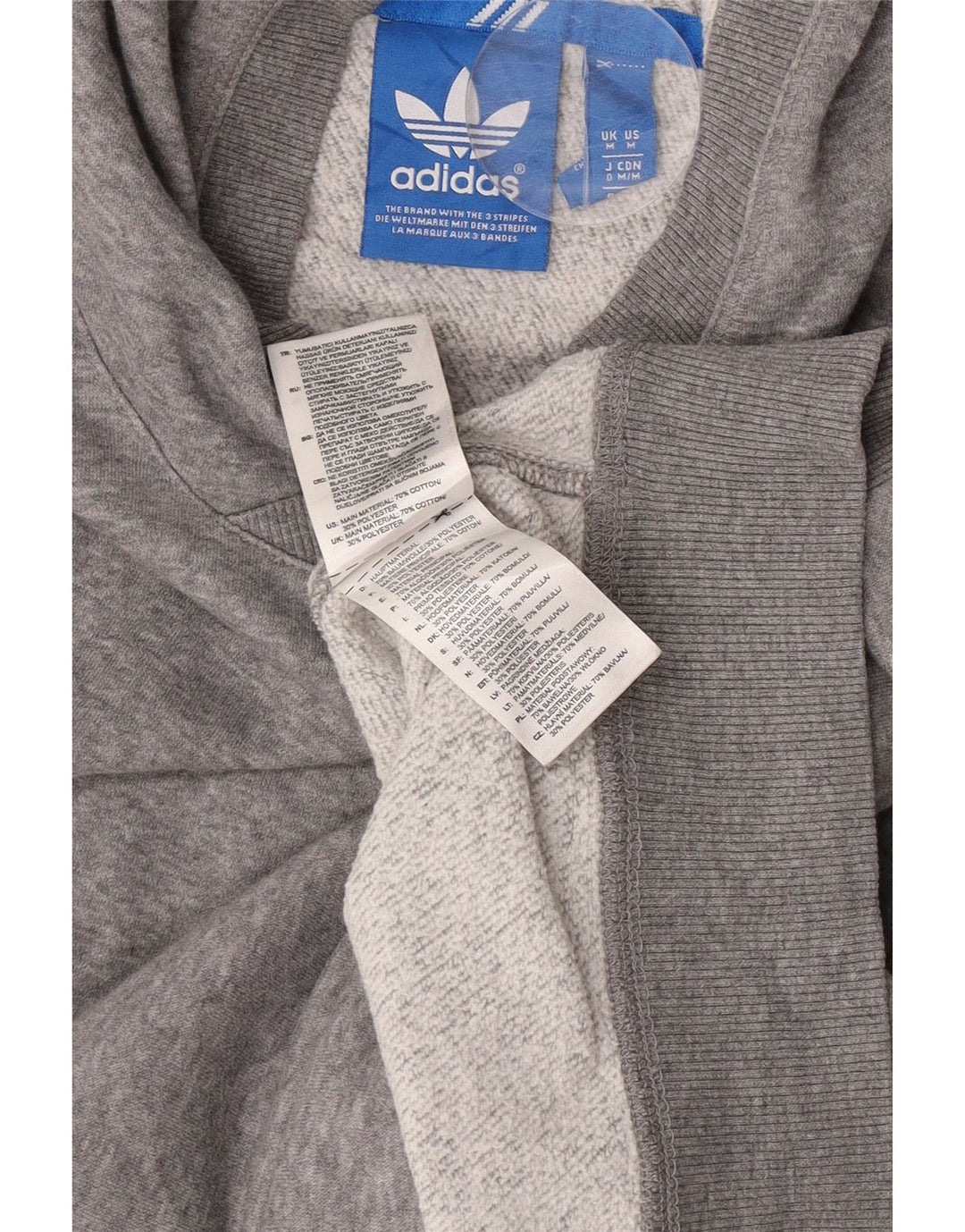 Adidas Herren Kapuzenpullover Mittelgrau gefleckte Baumwolle