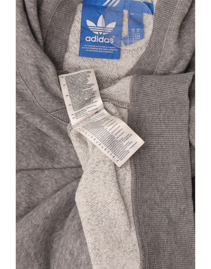 Adidas Herren Kapuzenpullover Mittelgrau gefleckte Baumwolle