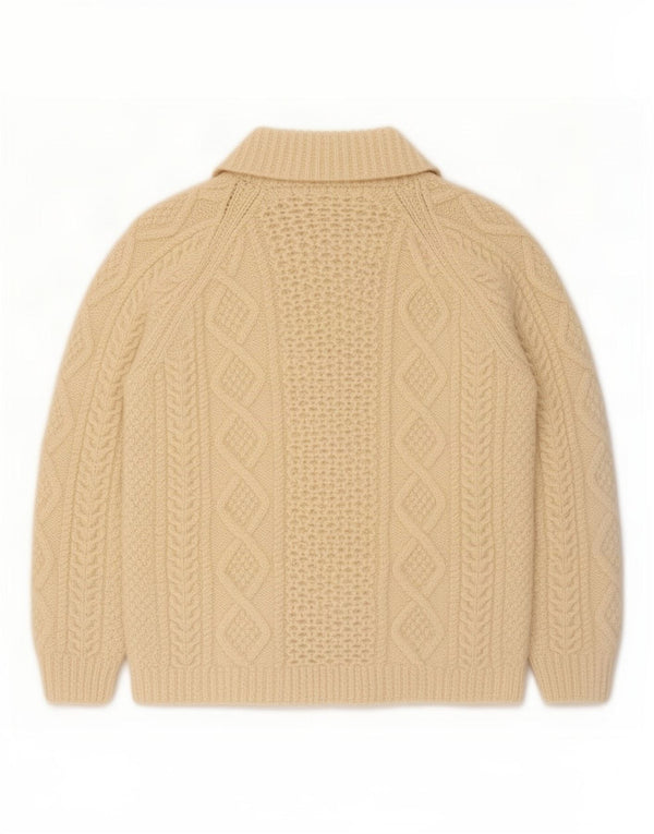 Vintage Damen Cardigan Pullover UK 8 Small Beige