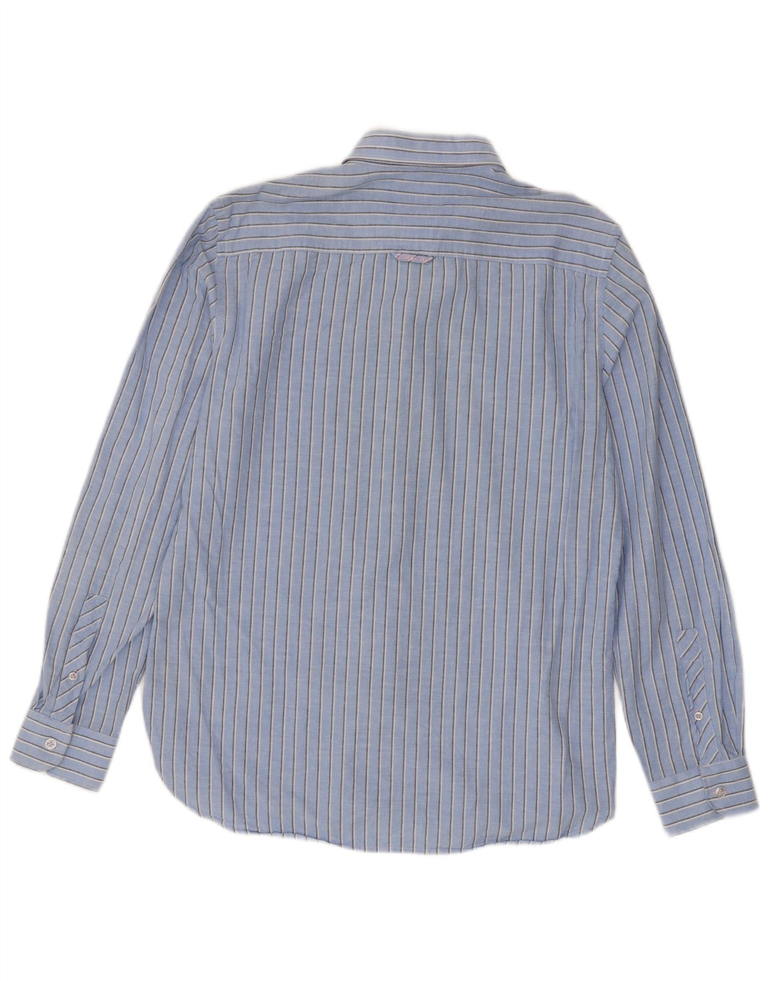 Crew Clothing Herren Slim-Fit-Hemd aus mittelblauer, gestreifter Baumwolle