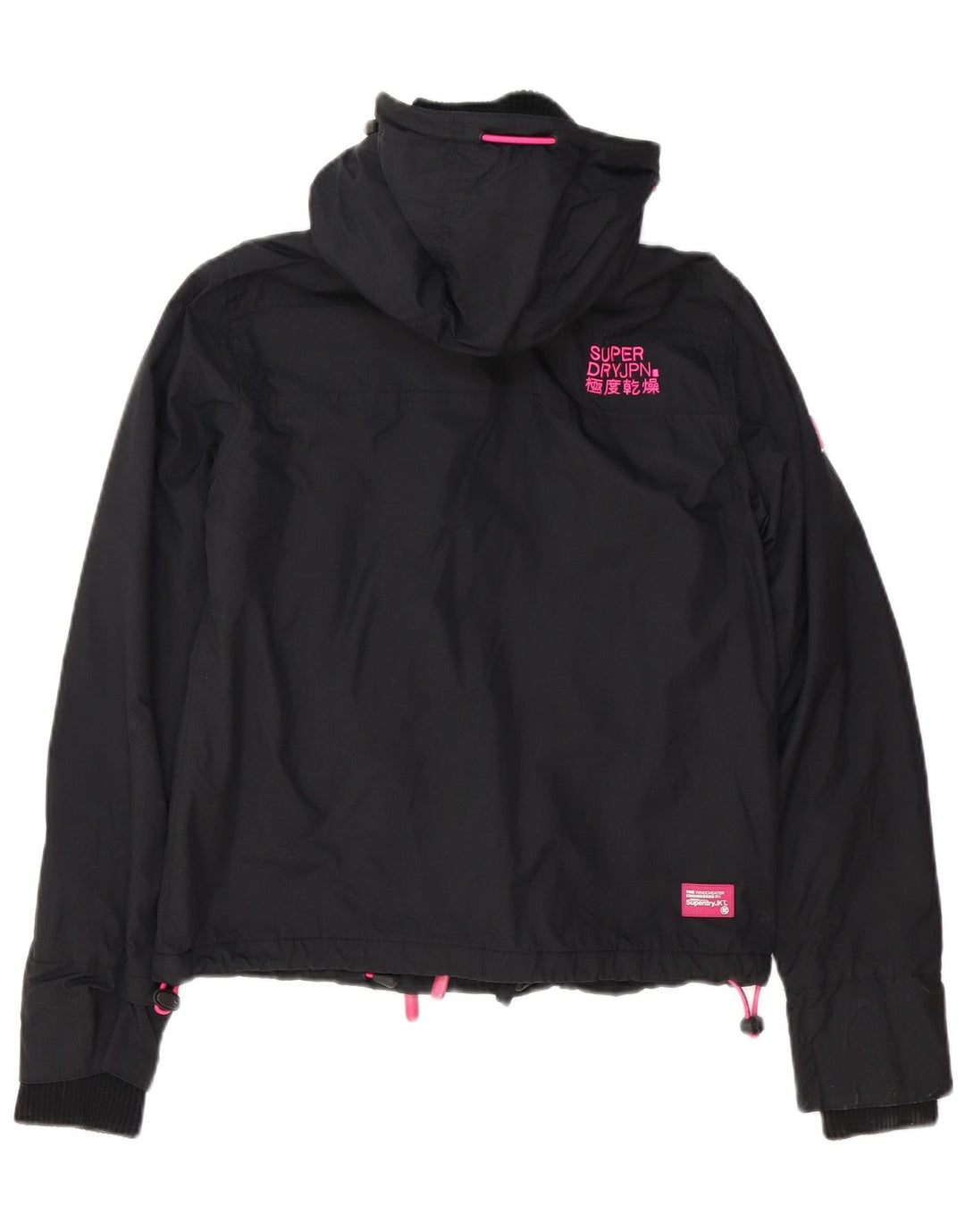 SUPERDRY Damen Übergroße Windjacke UK 10 Small Schwarz