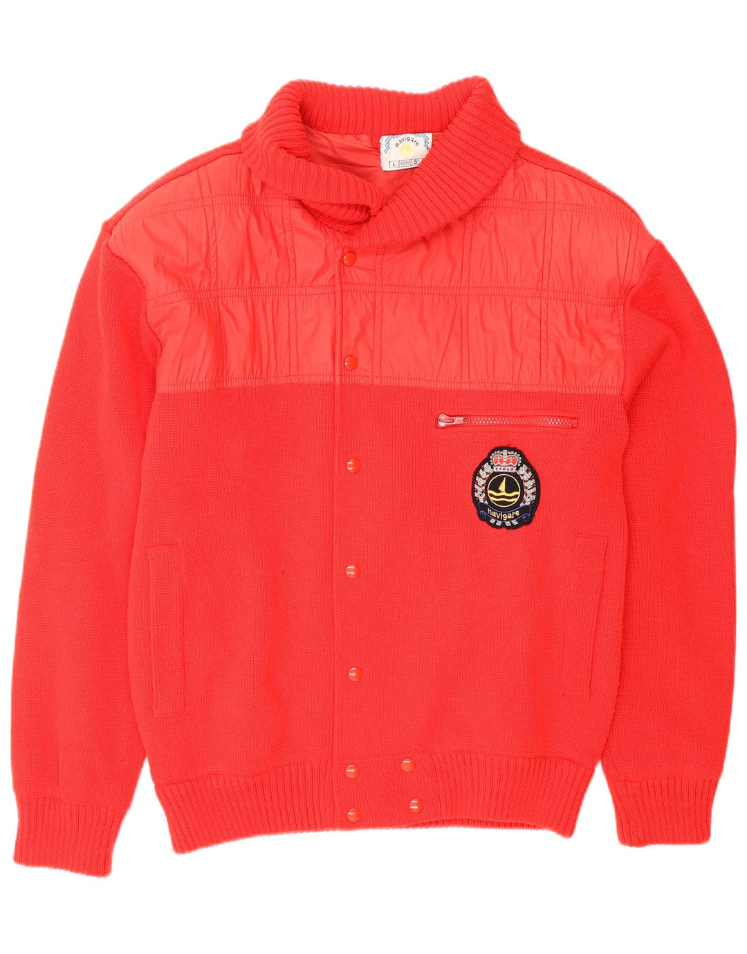 Navigare Herren-Strickjacke IT 48/50 Mittelrote Wolle