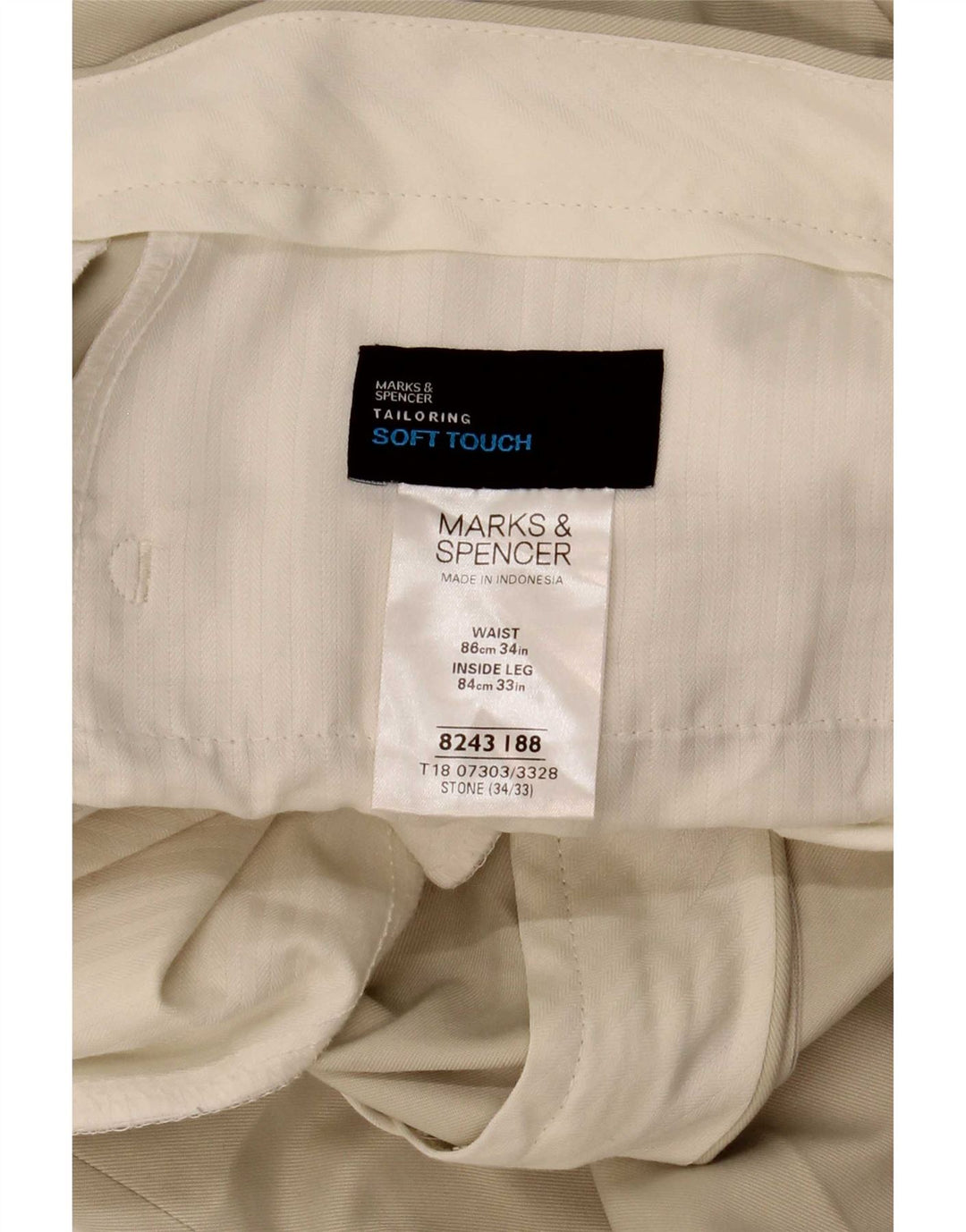 Gerade Herren-Chinohose von Marks & Spencer, W34, L33, Beige, Polyester