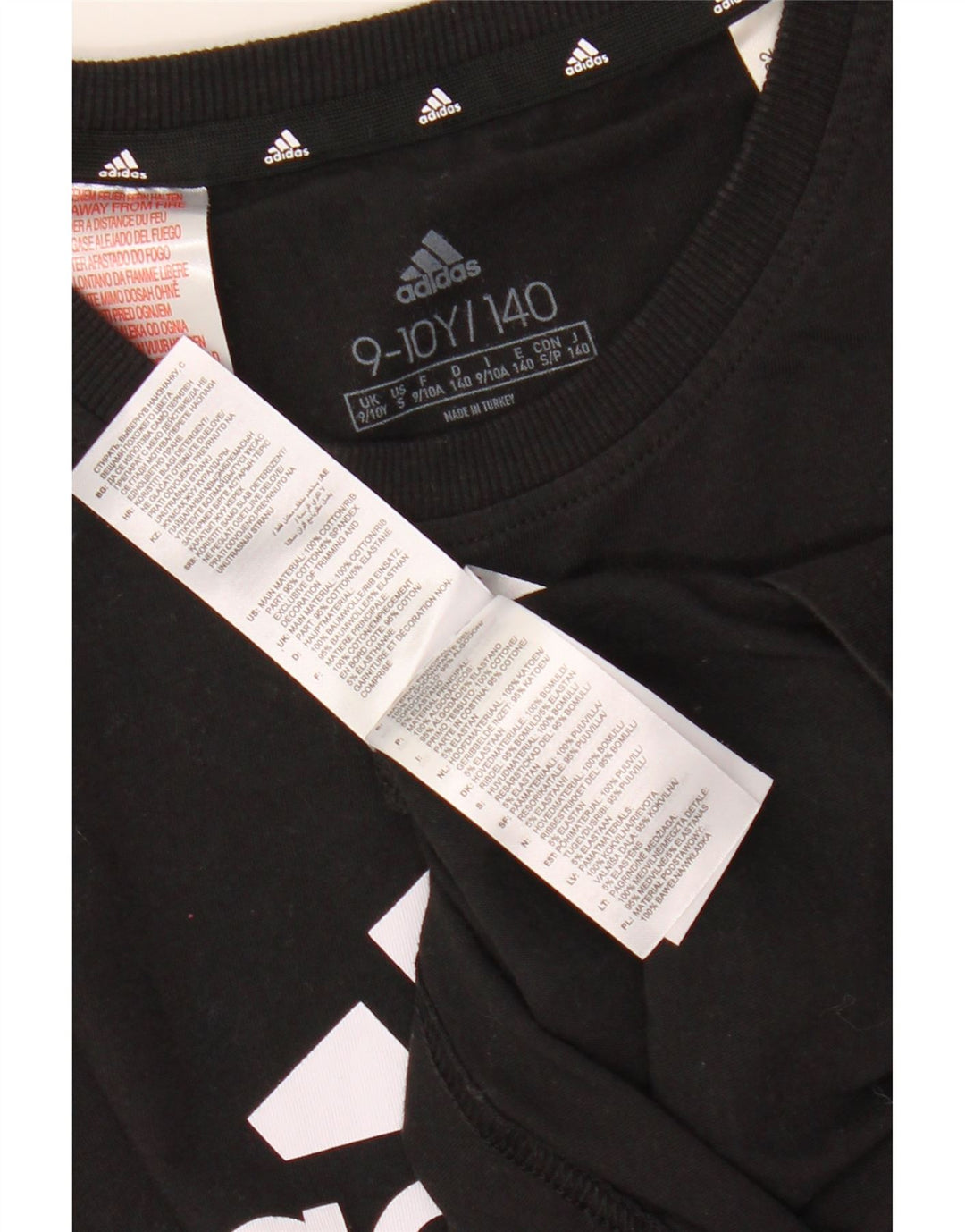 ADIDAS T-Shirt mit Grafik für Jungen, 9–10 Jahre, schwarze Baumwolle