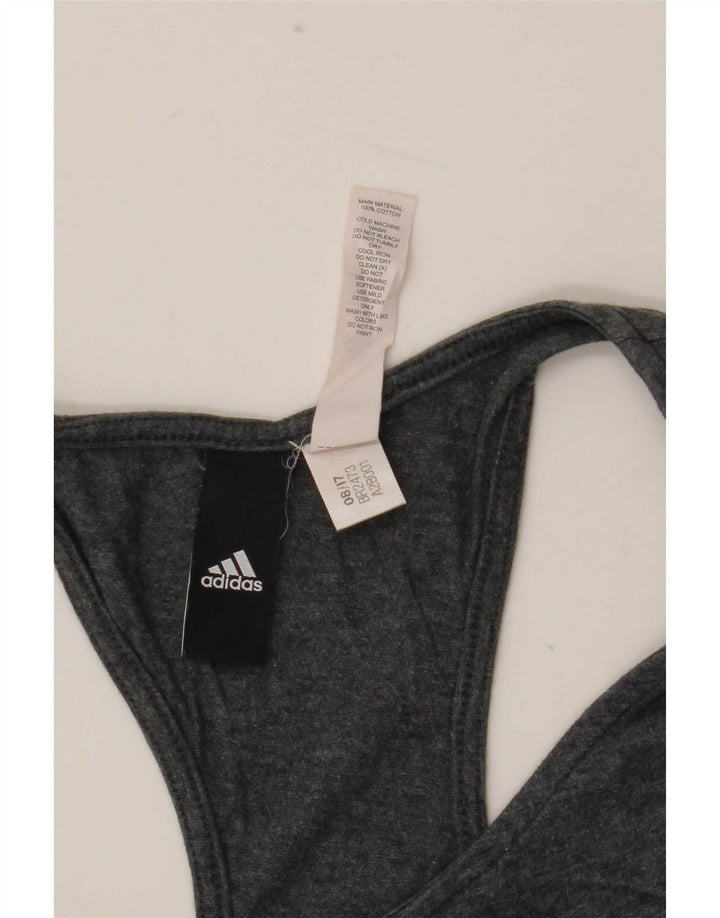 Adidas Damen Graphic Vest Top UK 12 Mittelgraue Baumwolle
