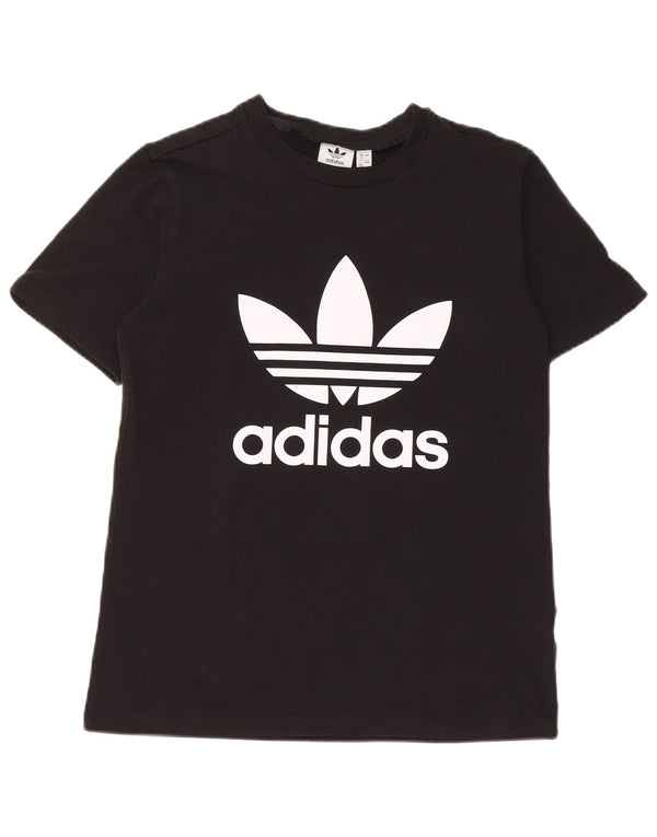 Adidas Damen Graphic T-Shirt Top UK 12 Medium Schwarz