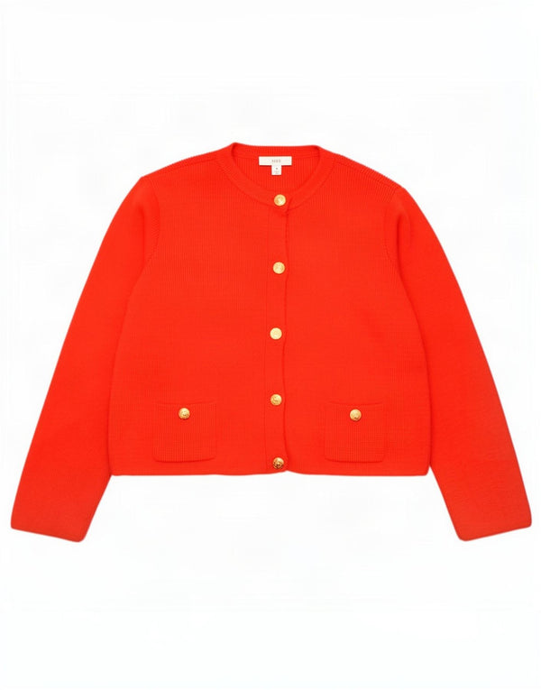 Marks & Spencer Damen-Cardigan mit lockerer Passform, UK 14, Mittelrot, Acryl
