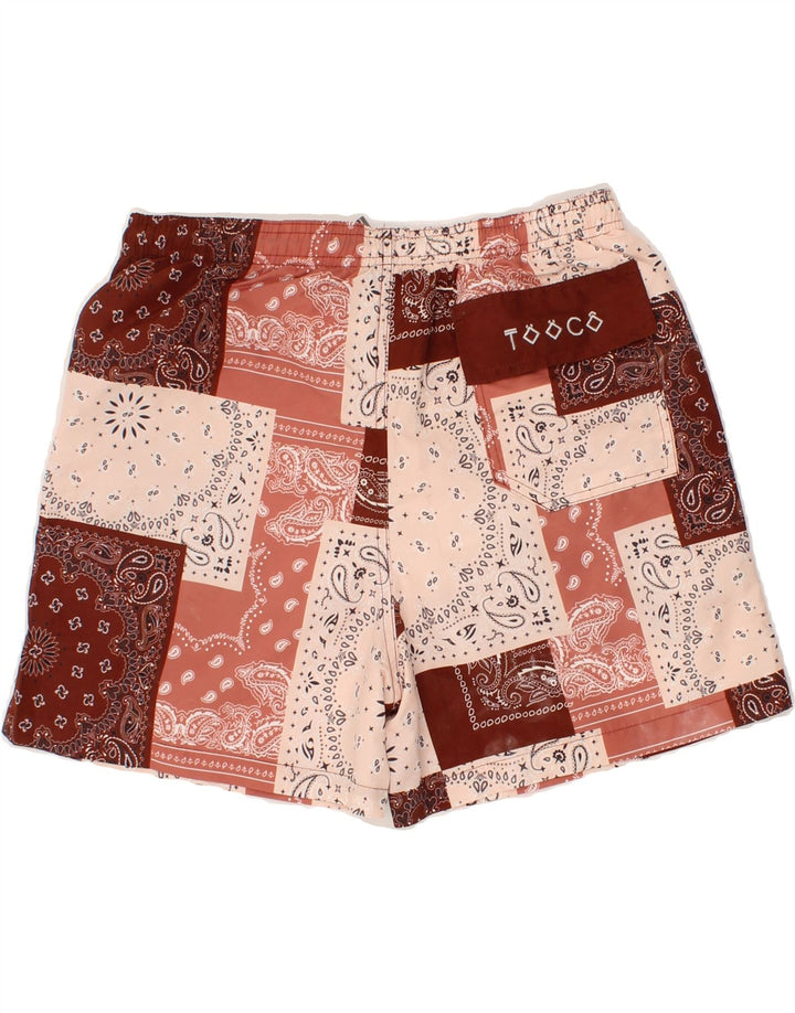 TOOCO Mens Swimwear Small Maroon Patchwork Polyester Vintage Tooco and Second-Hand Tooco from Messina Hembry 