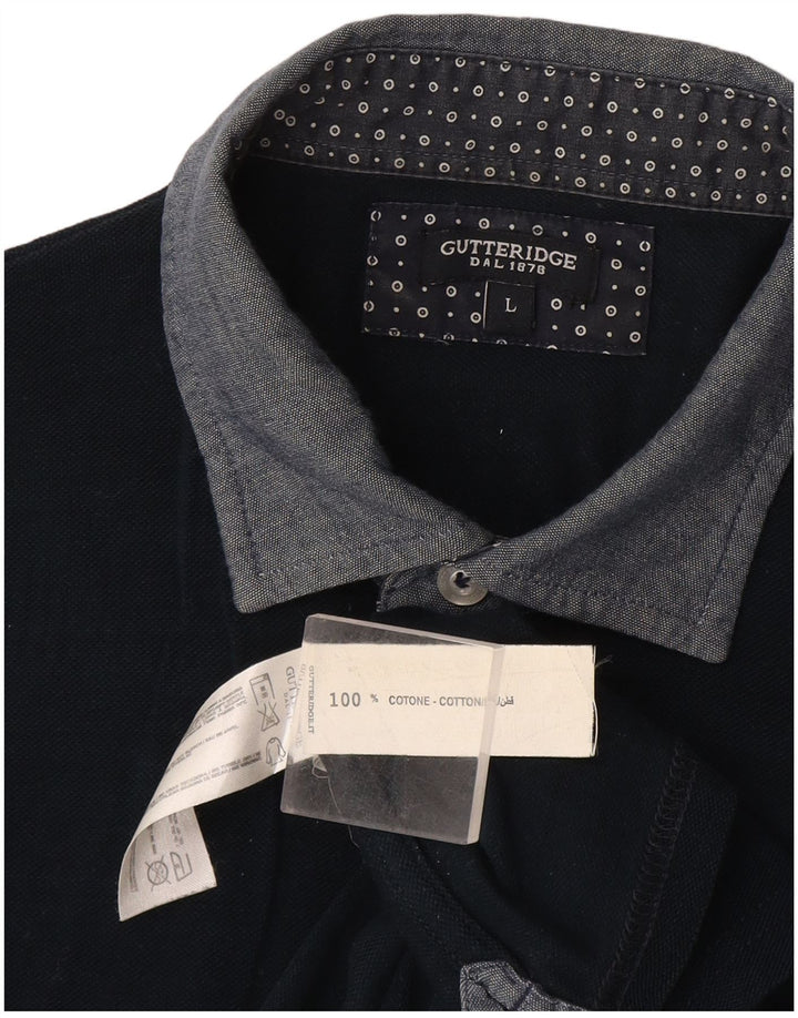 Gutteridge Herren-Poloshirt, große marineblaue Baumwolle