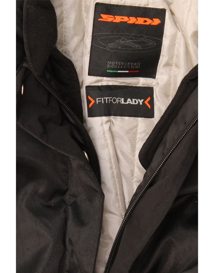 Übergroße Racer-Jacke von Spidi für Damen, UK 10, Größe S, Schwarz, Farbblock