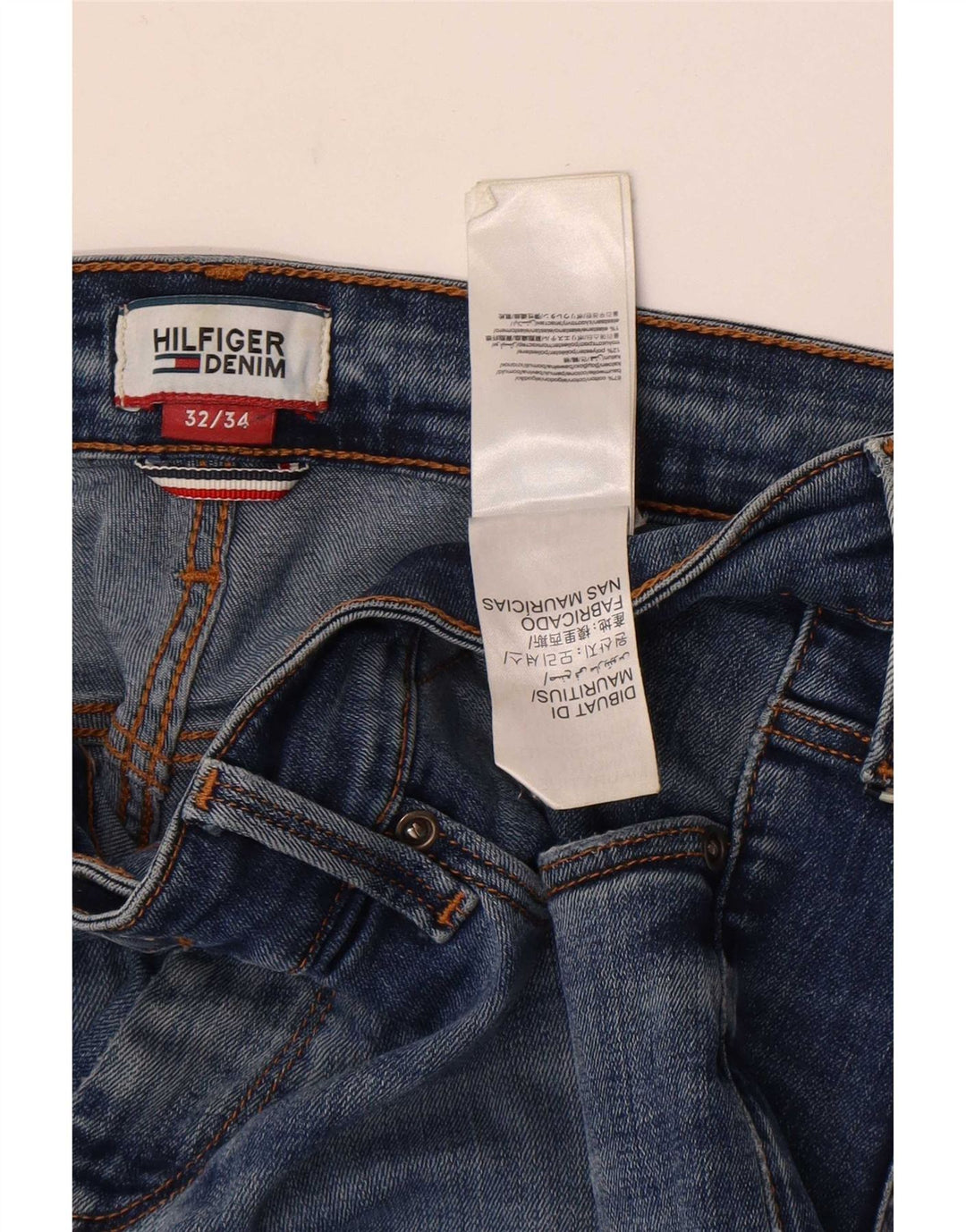 Tommy Hilfiger Herren Slim Jeans W32 L34 Blaue Baumwolle