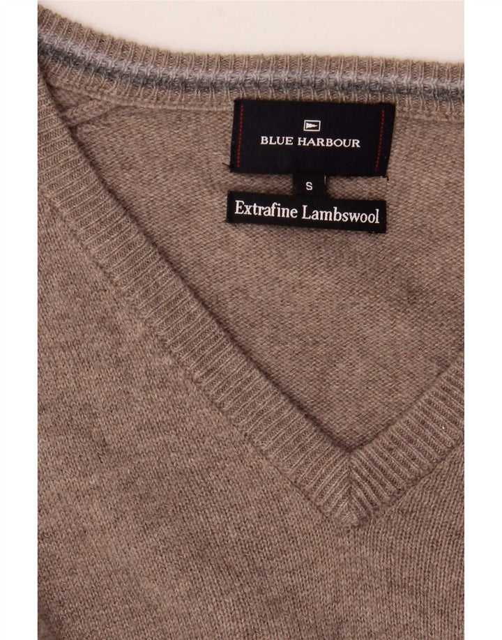 Marks & Spencer Herren Blue Harbour Pullover mit V-Ausschnitt, Größe S, Grau