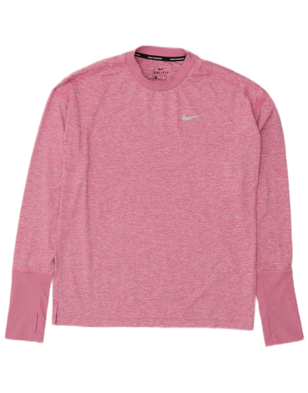 NIKE Herren-Dri-Fit-Top mit langen Ärmeln, klein, rosa meliert