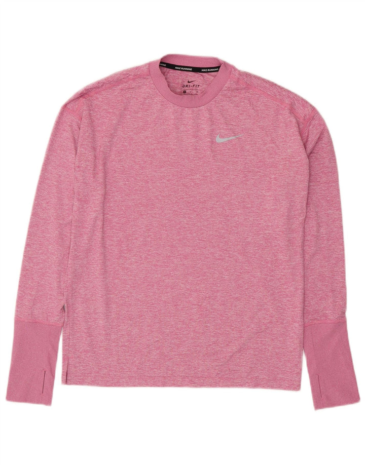 NIKE Herren-Dri-Fit-Top mit langen Ärmeln, klein, rosa meliert