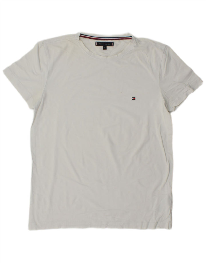 Tommy Hilfiger Herren T-Shirt Top aus mittelweißer Baumwolle